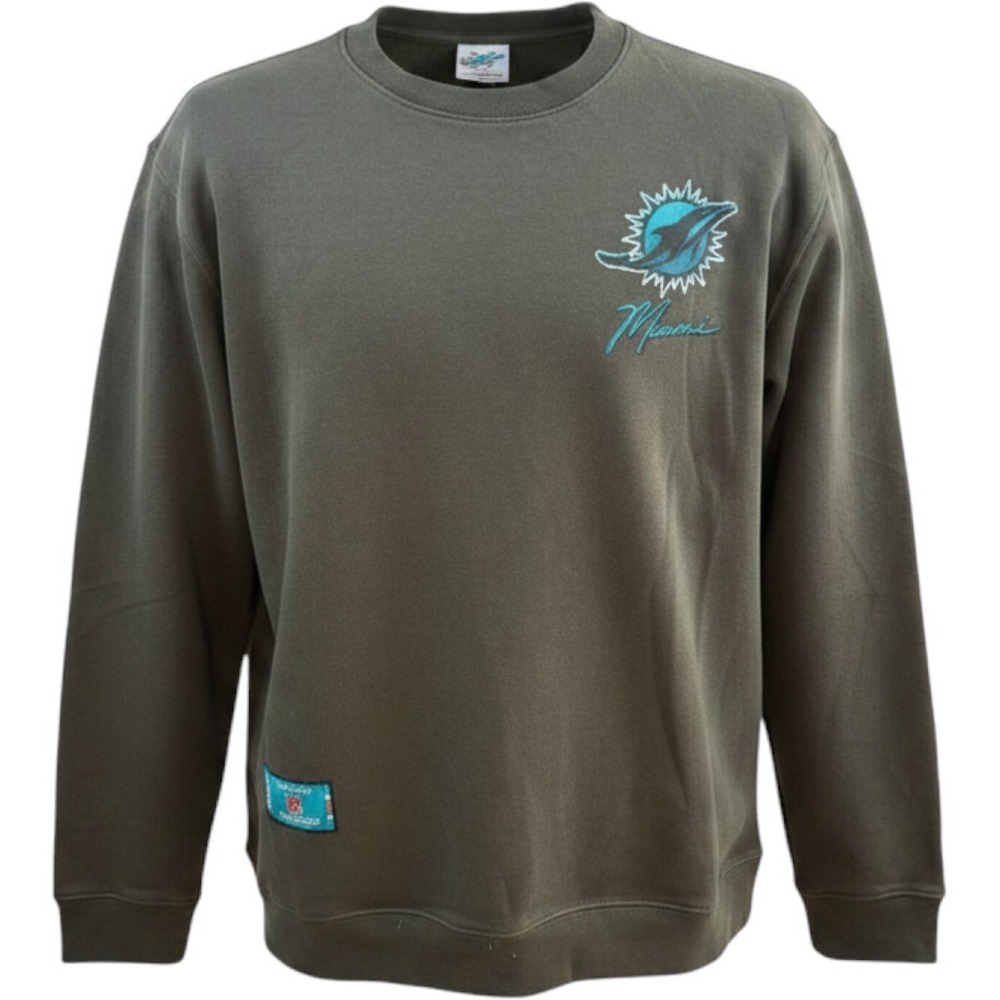 Ultra Game NFL Miami Dolphins Grey Crewneck Sweatshirt Mens Large NEW MSRP 75